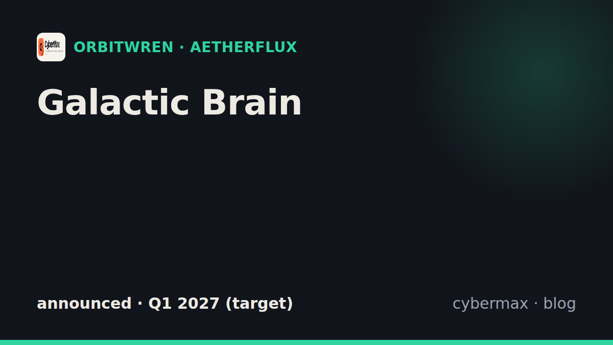 Aetherflux Galactic Brain: status, hardware, launch (announced)