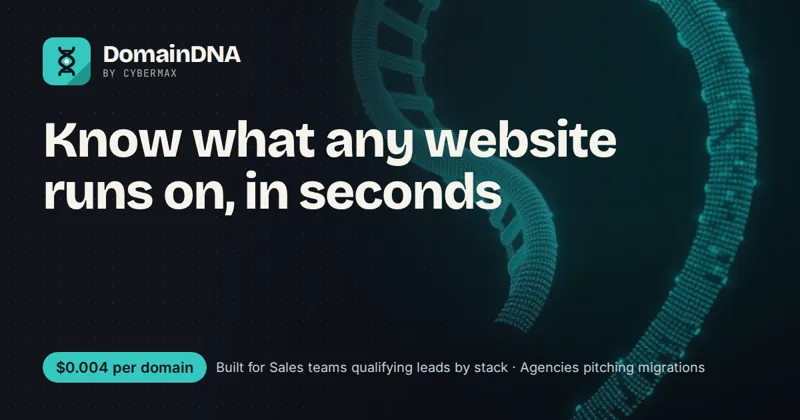 DomainDNA: Know what any website runs on, in seconds