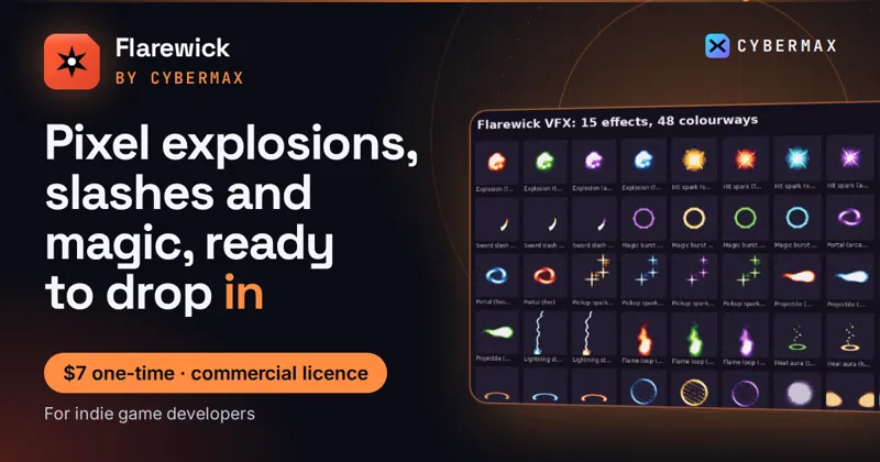 Flarewick VFX: Pixel explosions, slashes and magic, ready to drop in