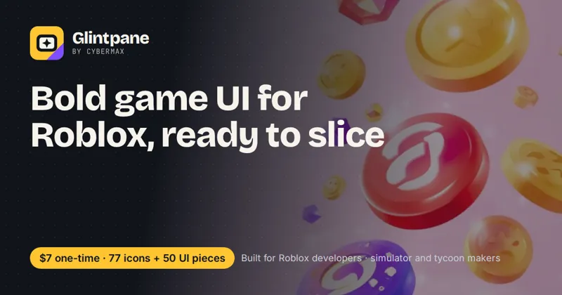 Glintpane: Bold game UI for Roblox, ready to slice