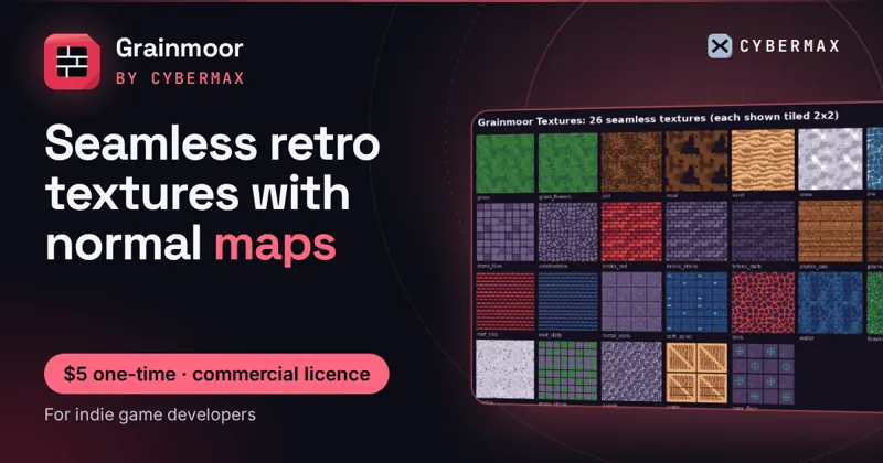 Grainmoor Textures: Seamless retro textures with normal maps