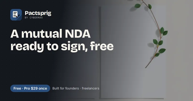 Pactsprig: A mutual NDA ready to sign, free