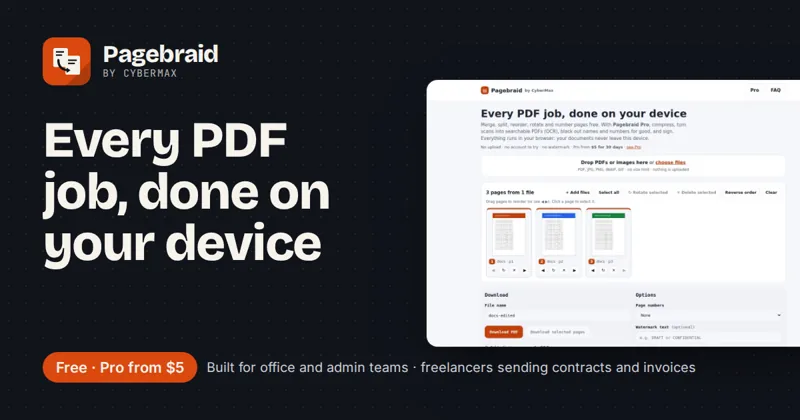Pagebraid Pro: Every PDF job, done on your device