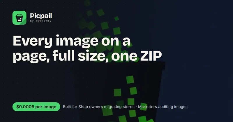 Picpail: Every image on a page, full size, one ZIP