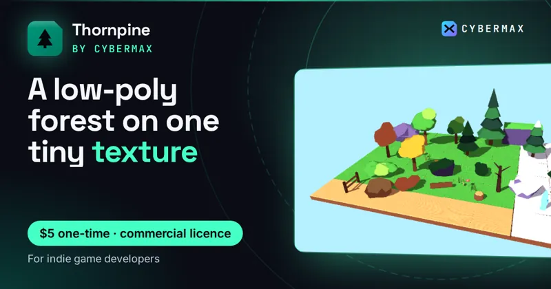 Thornpine Nature Kit: A low-poly forest on one tiny texture