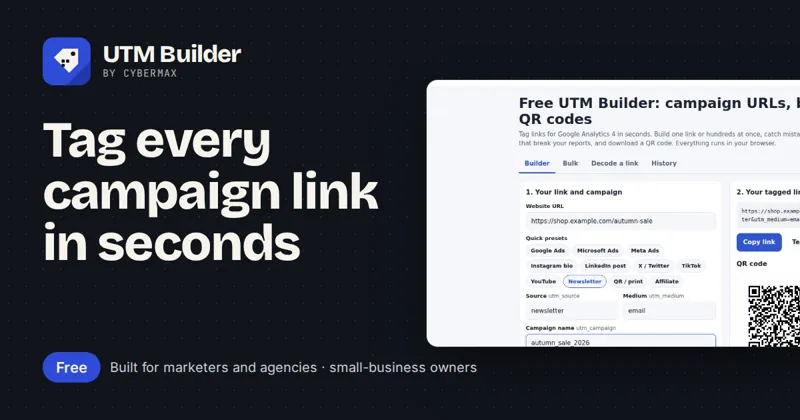 UTM Builder: Tag every campaign link in seconds