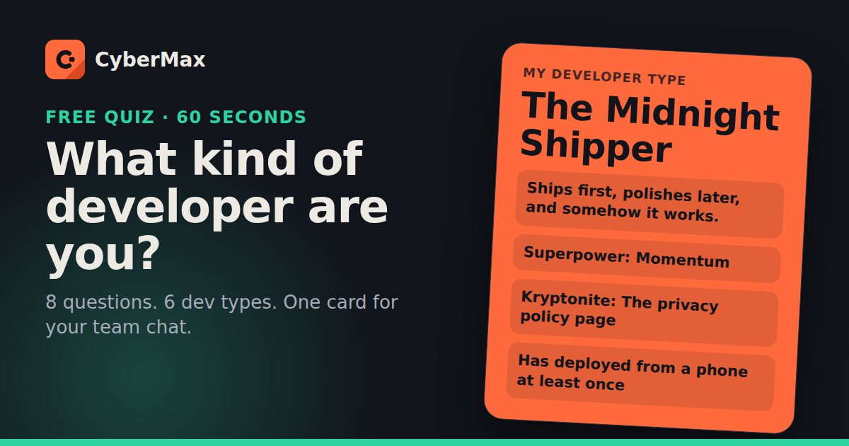 Developer type card preview